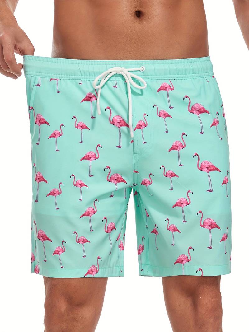 Ronan Flamingo Print Swim Trunk