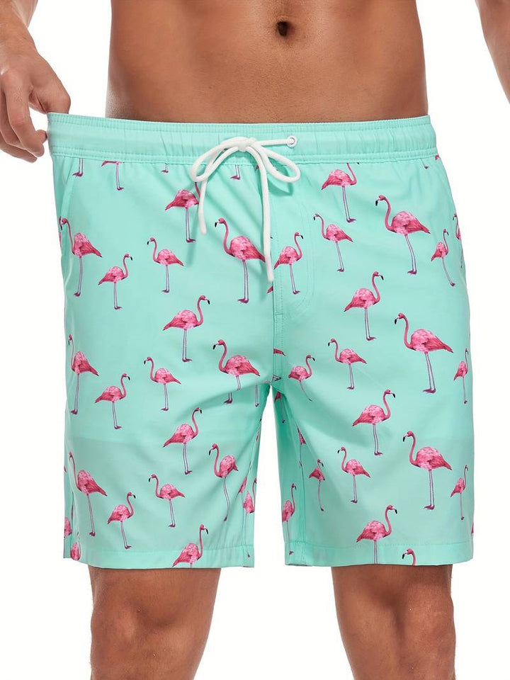Ronan Flamingo Print Swim Trunk