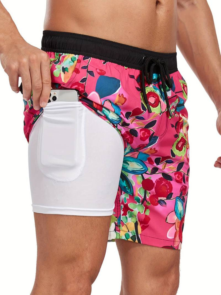 Ronan Flamingo Print Swim Trunk