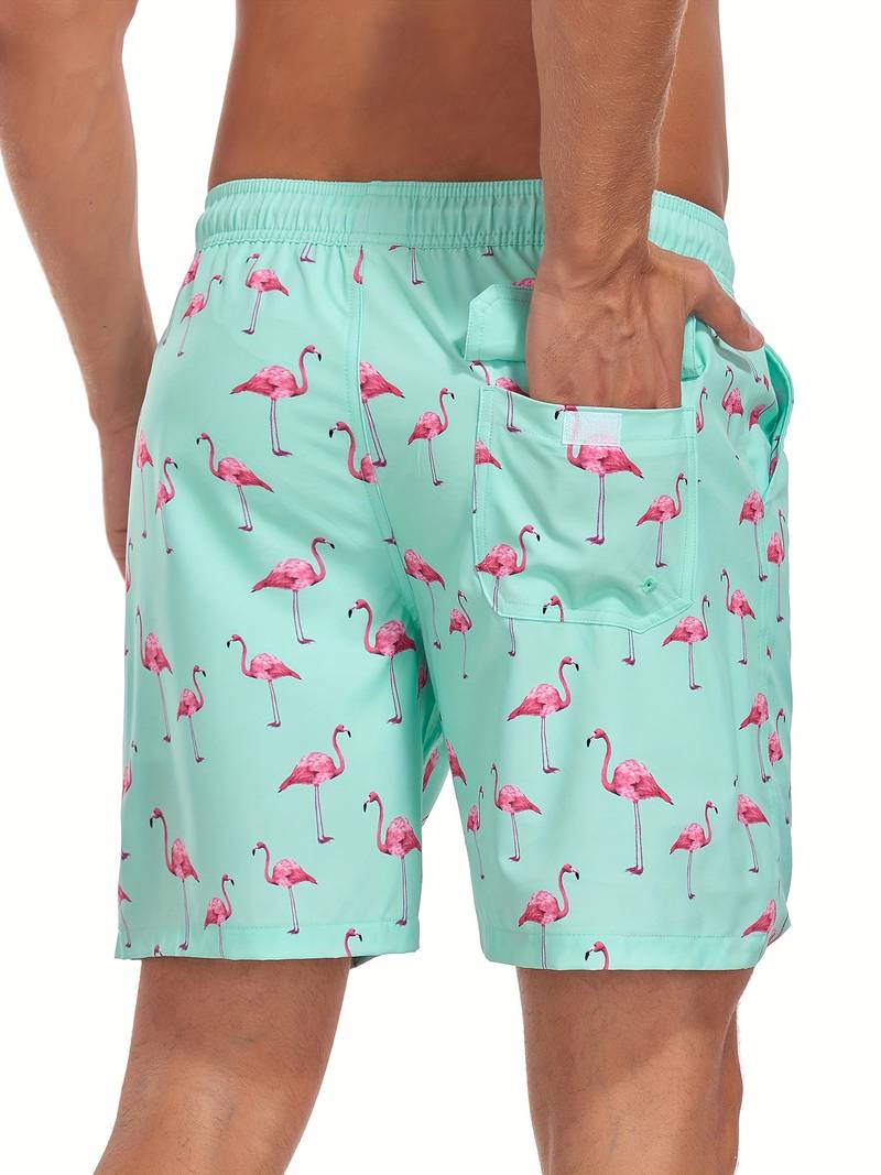 Ronan Flamingo Print Swim Trunk