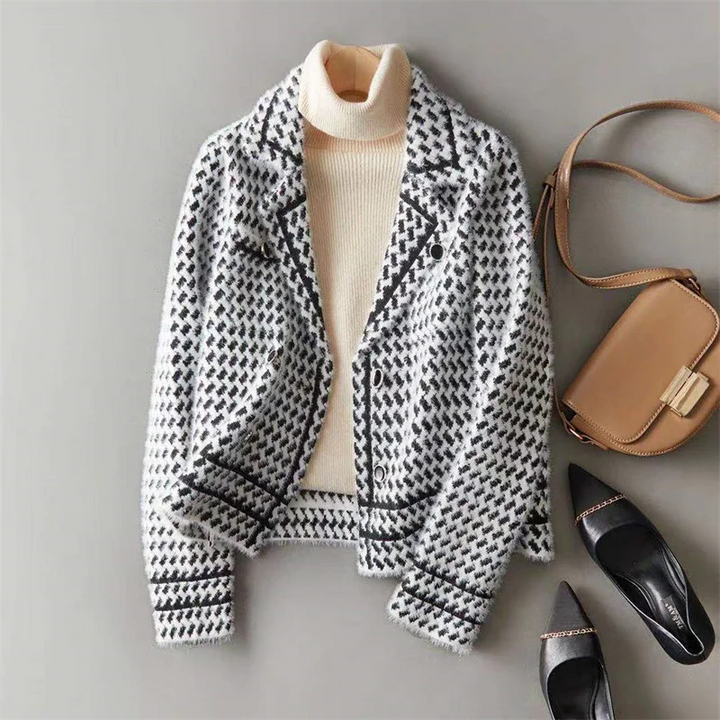 Rosalind Houndstooth Knit Jacket