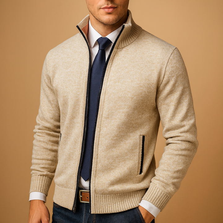 Nathan Zip-Up Cardigan Sweater