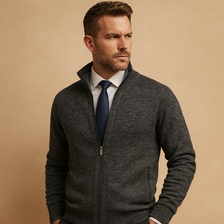 Nathan Zip-Up Cardigan Sweater
