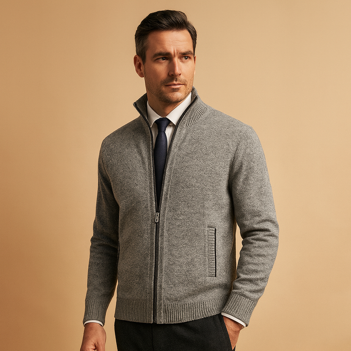 Nathan Zip-Up Cardigan Sweater