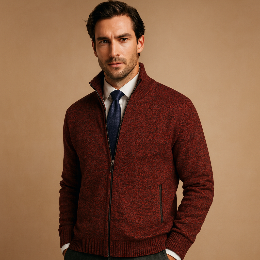 Nathan Zip-Up Cardigan Sweater