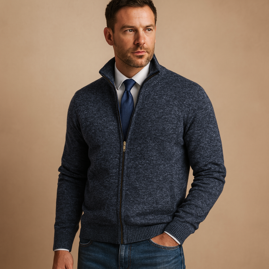 Nathan Zip-Up Cardigan Sweater