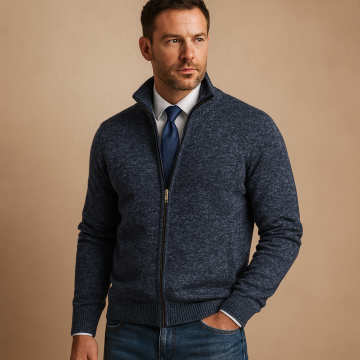 Nathan Zip-Up Cardigan Sweater