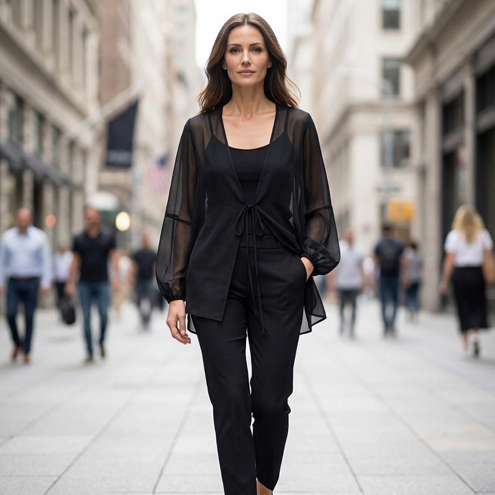Emery Tie Front Chiffon Blouse