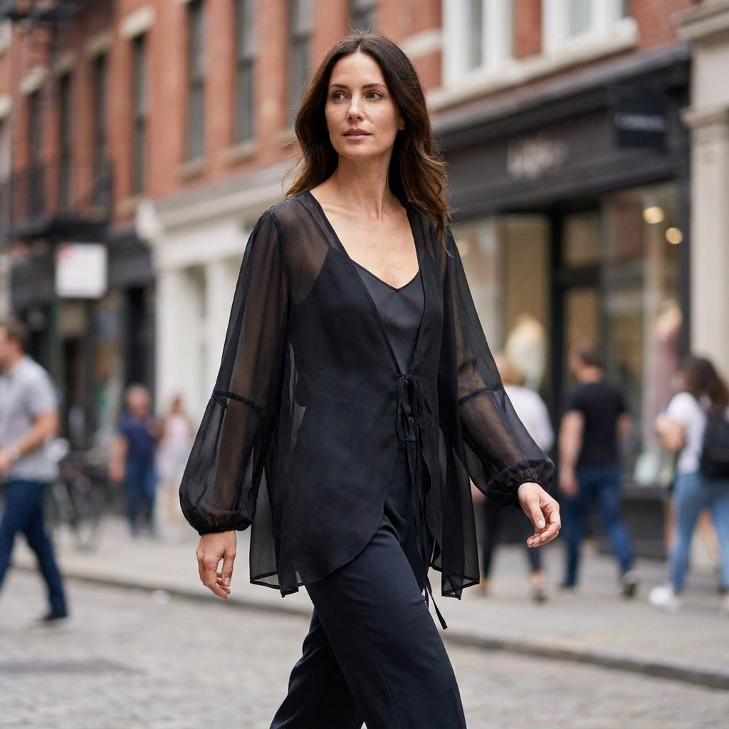 Emery Tie Front Chiffon Blouse