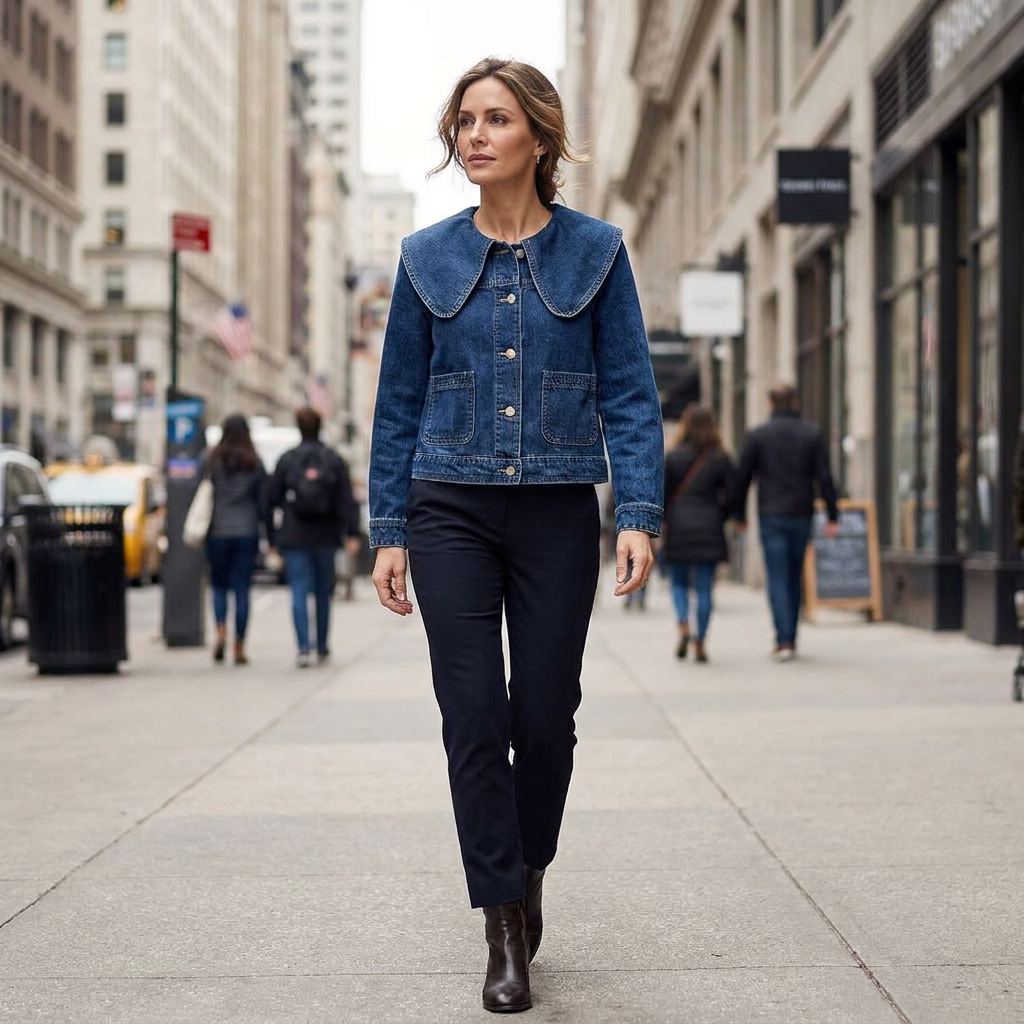 Ellery Oversized Collar Denim Jacket