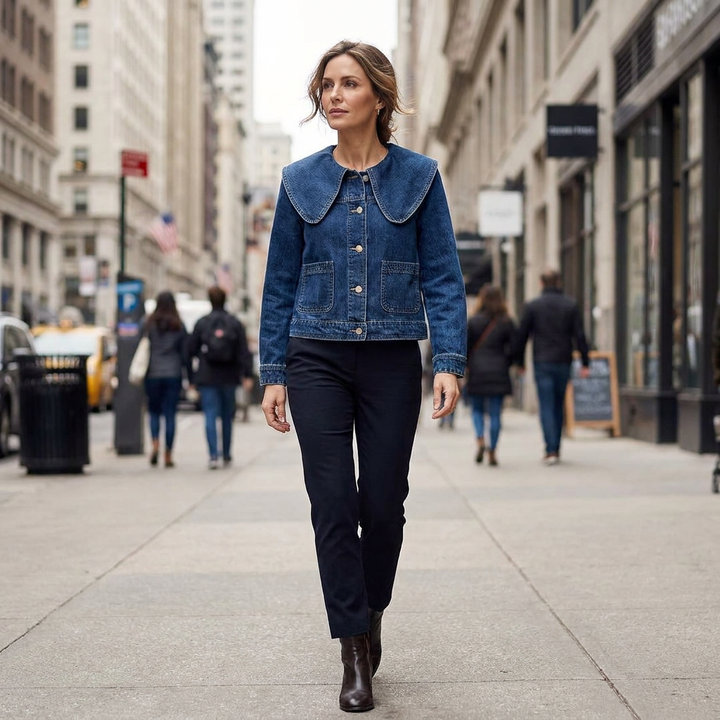 Ellery Oversized Collar Denim Jacket