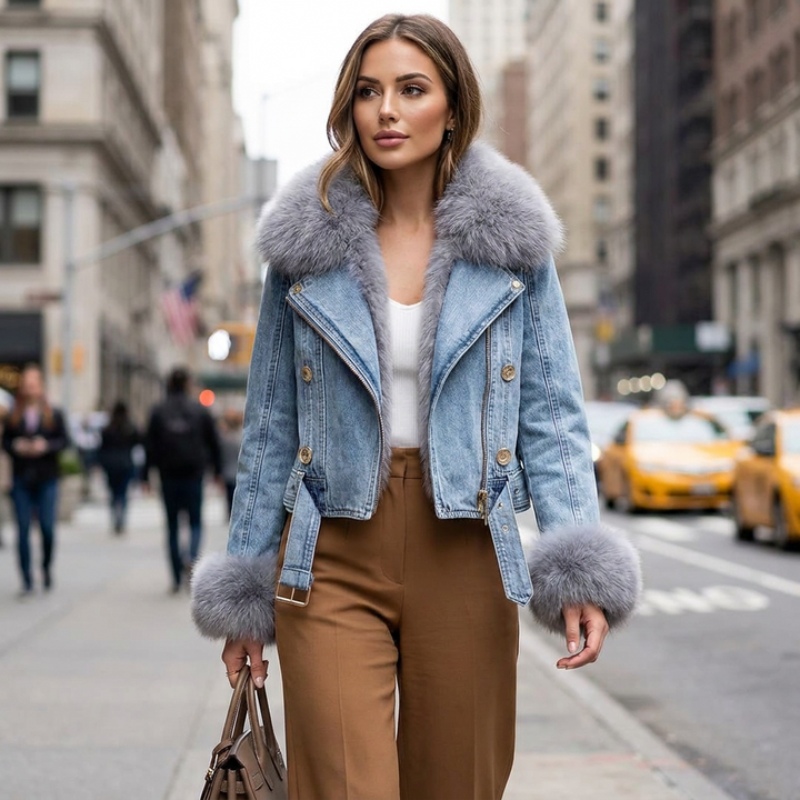 Valentina Faux Fur Denim Jacket