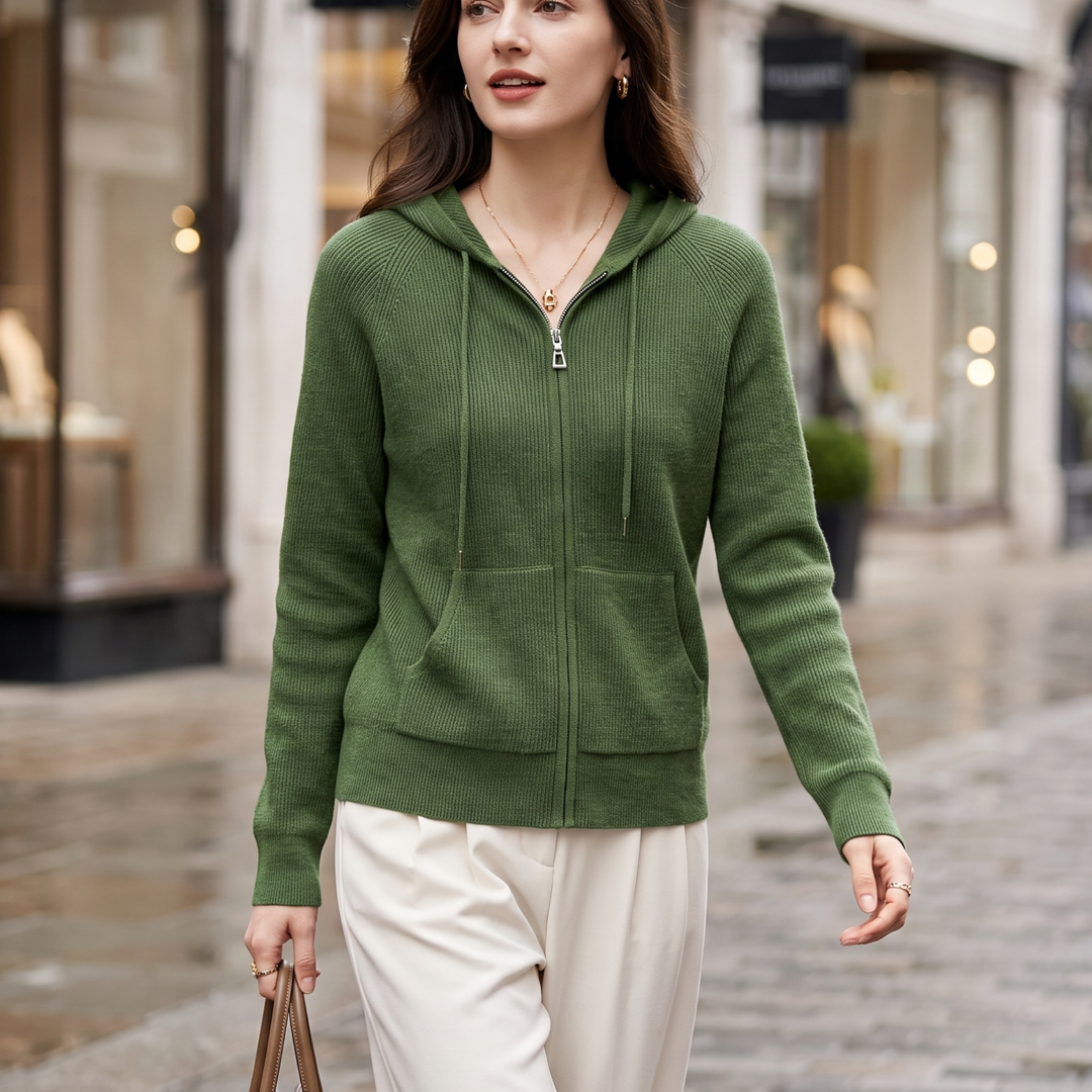 Raina Ribbed Hood Cardigan