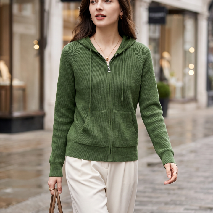 Raina Ribbed Hood Cardigan