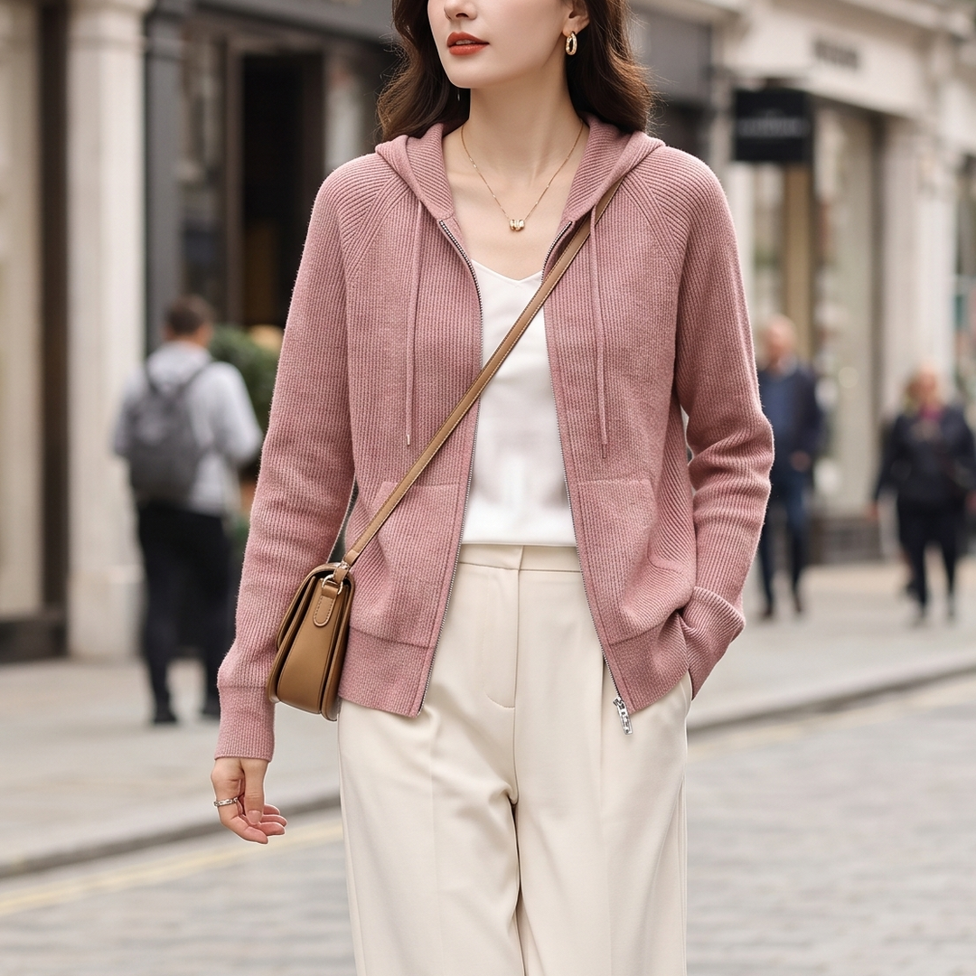 Raina Ribbed Hood Cardigan