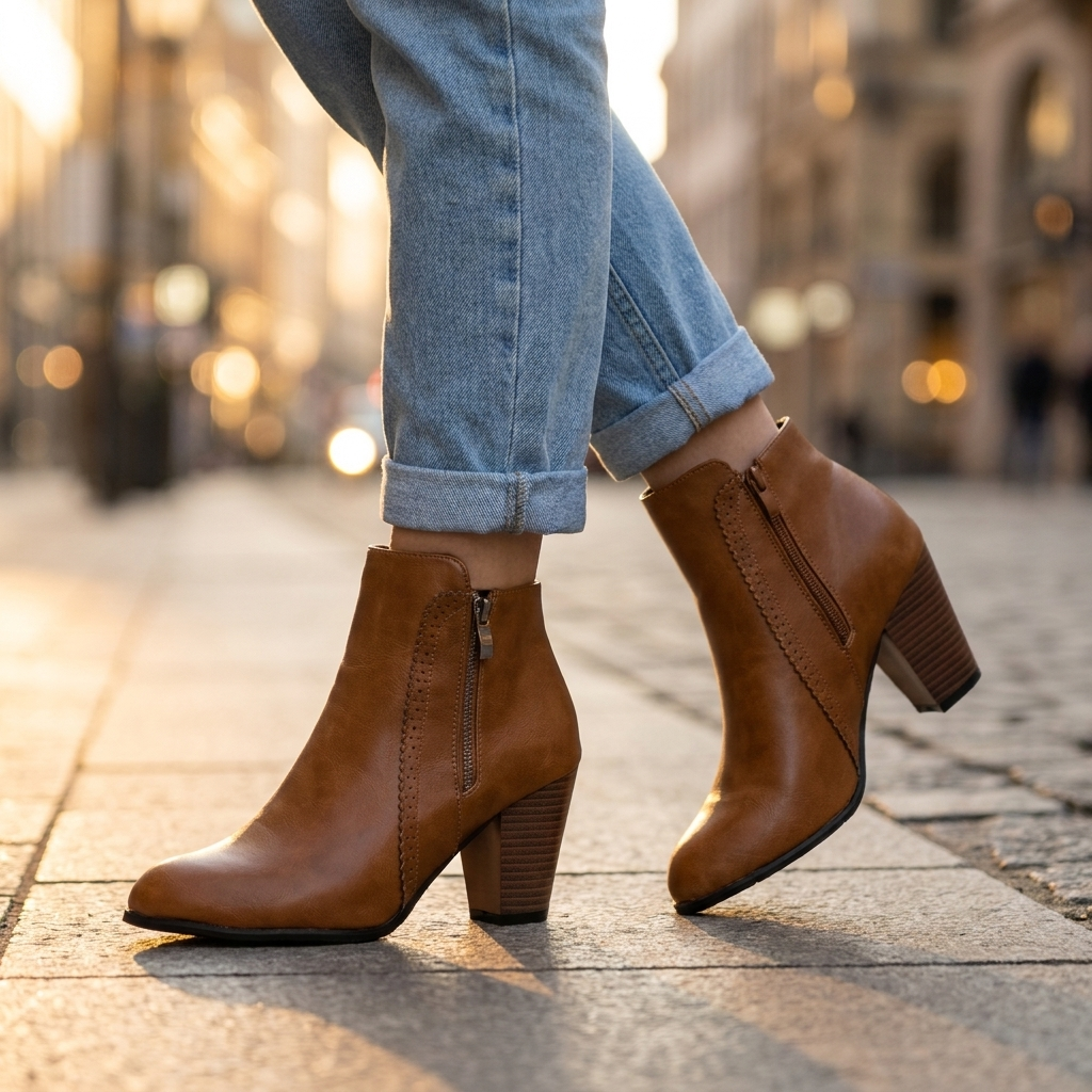 Lenora Leather Ankle Boots