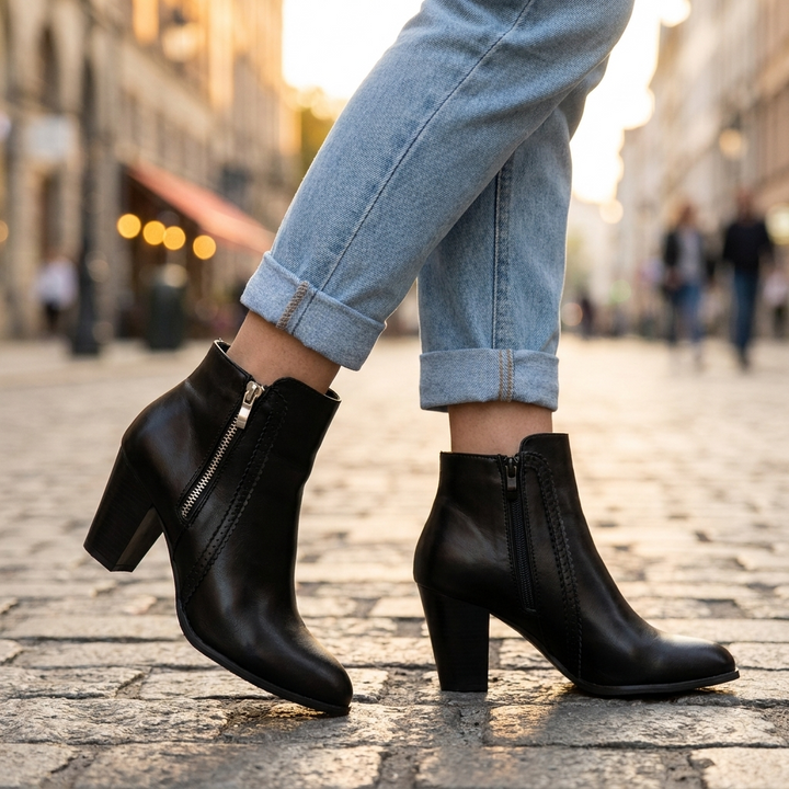 Lenora Leather Ankle Boots