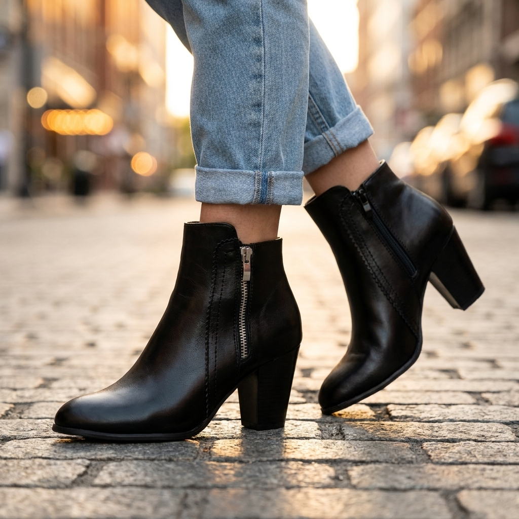 Lenora Leather Ankle Boots