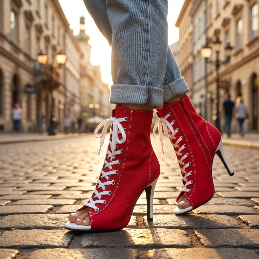 Sienna Lace Up Heel Booties