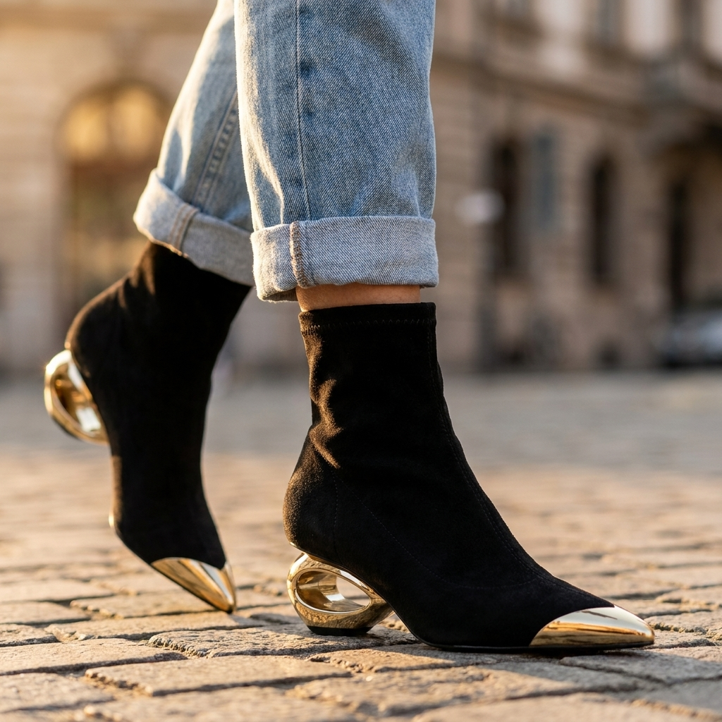 Elara Hollow Ankle Boots