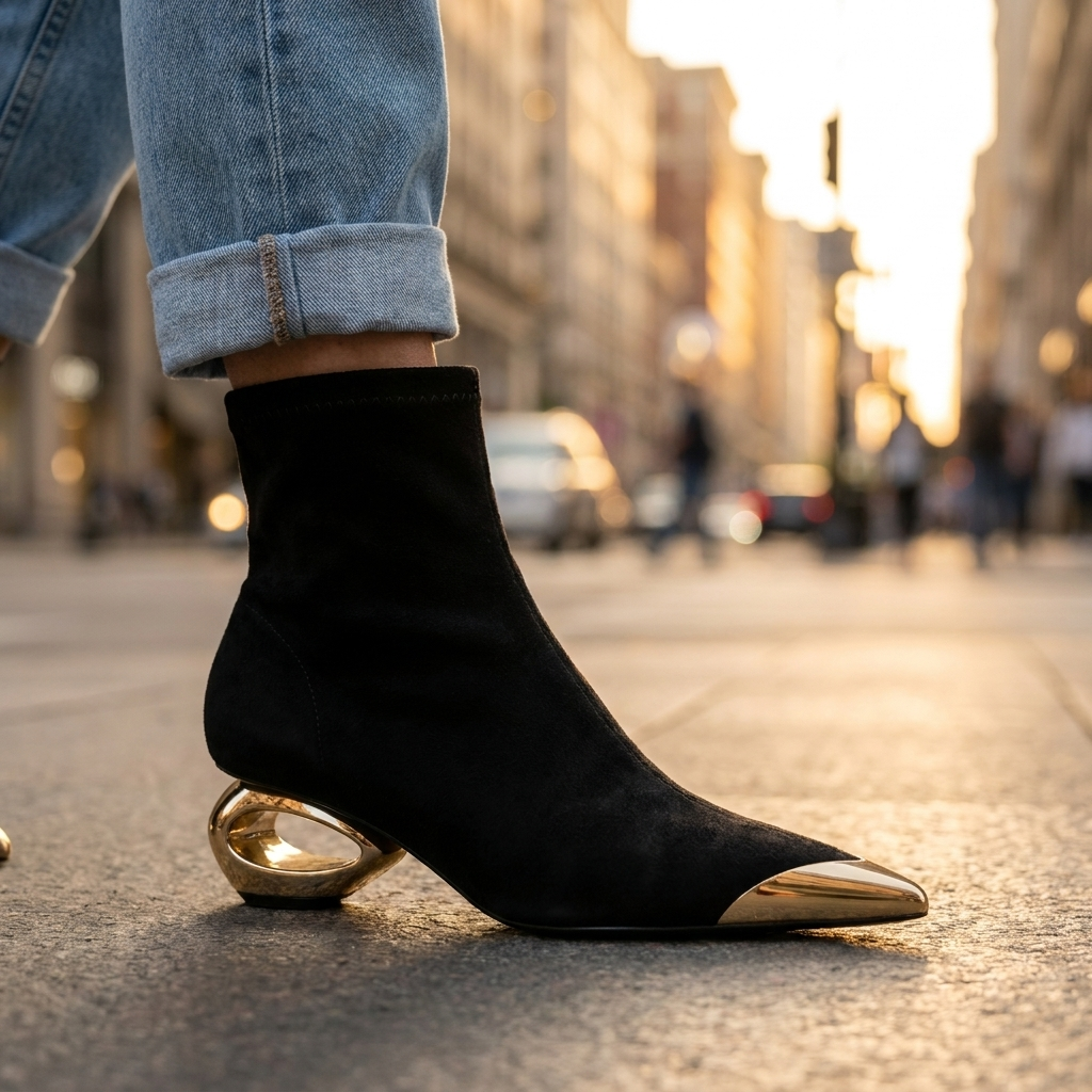 Elara Hollow Ankle Boots