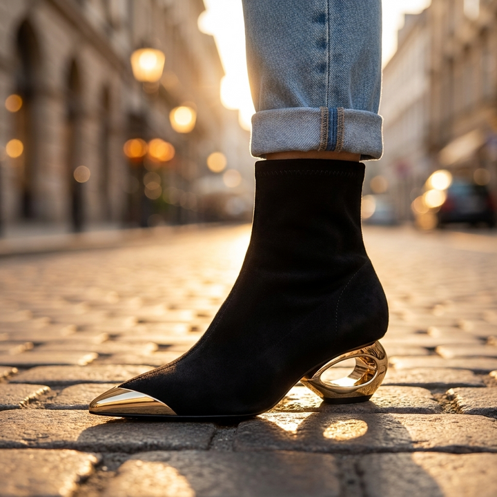 Elara Hollow Ankle Boots