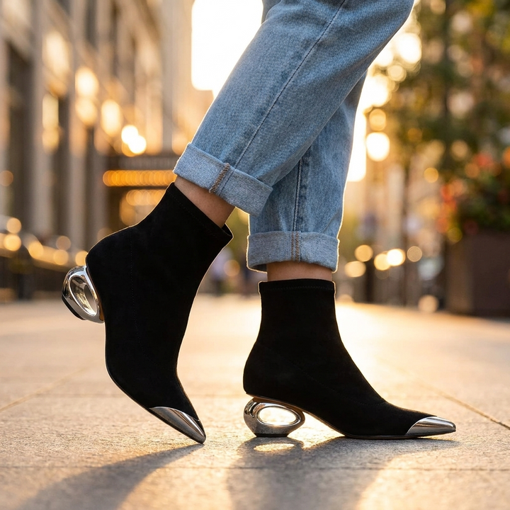 Elara Hollow Ankle Boots