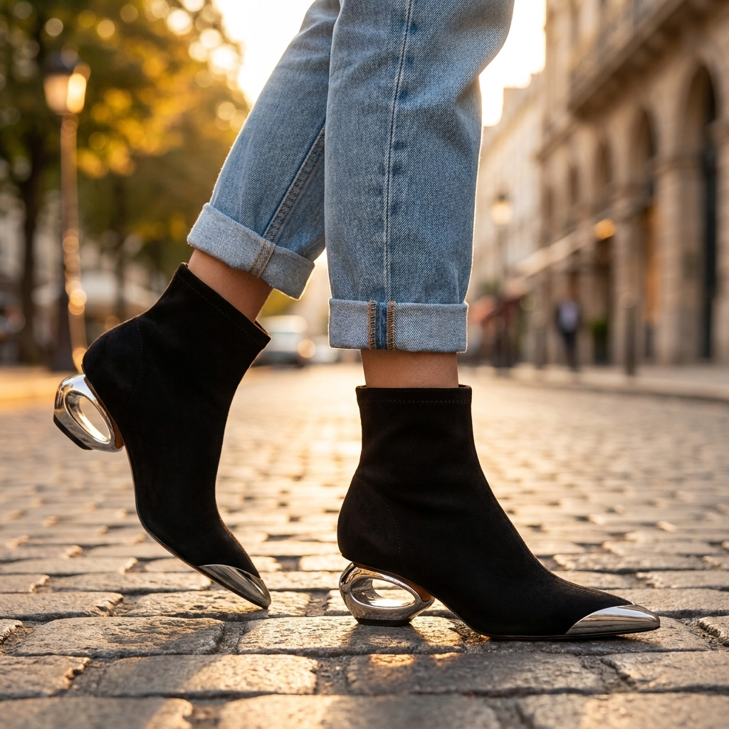Elara Hollow Ankle Boots