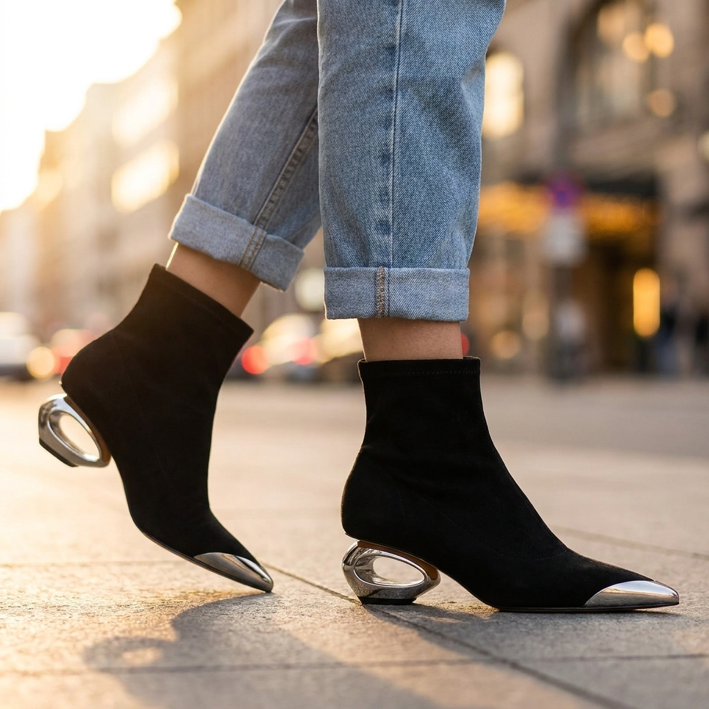 Elara Hollow Ankle Boots