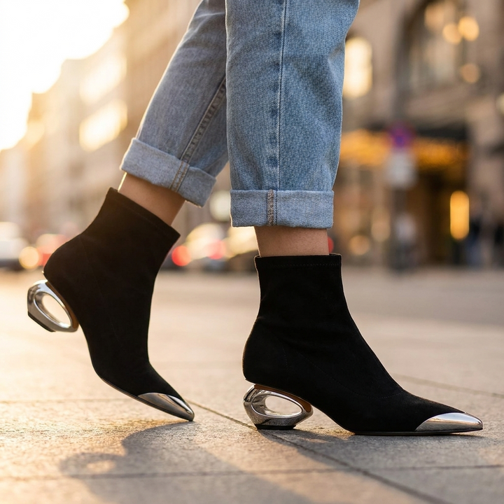 Elara Hollow Ankle Boots