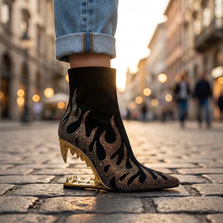 Maren Rhinestone Heel Boots