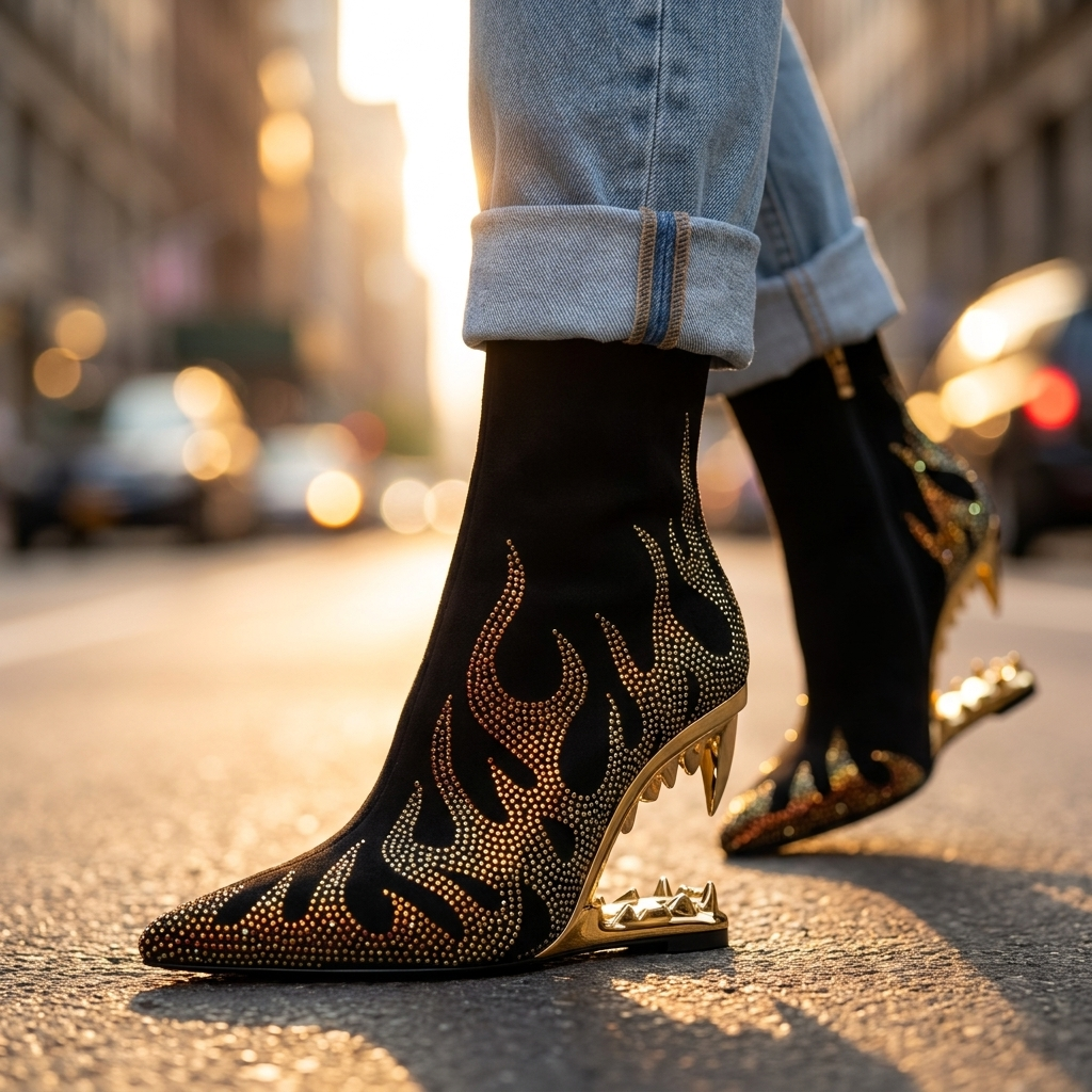 Maren Rhinestone Heel Boots