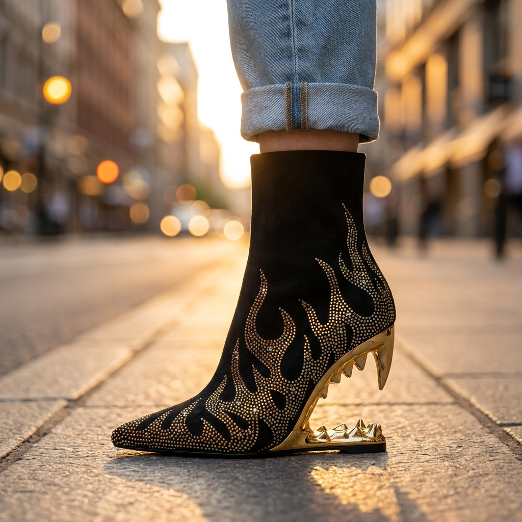 Maren Rhinestone Heel Boots