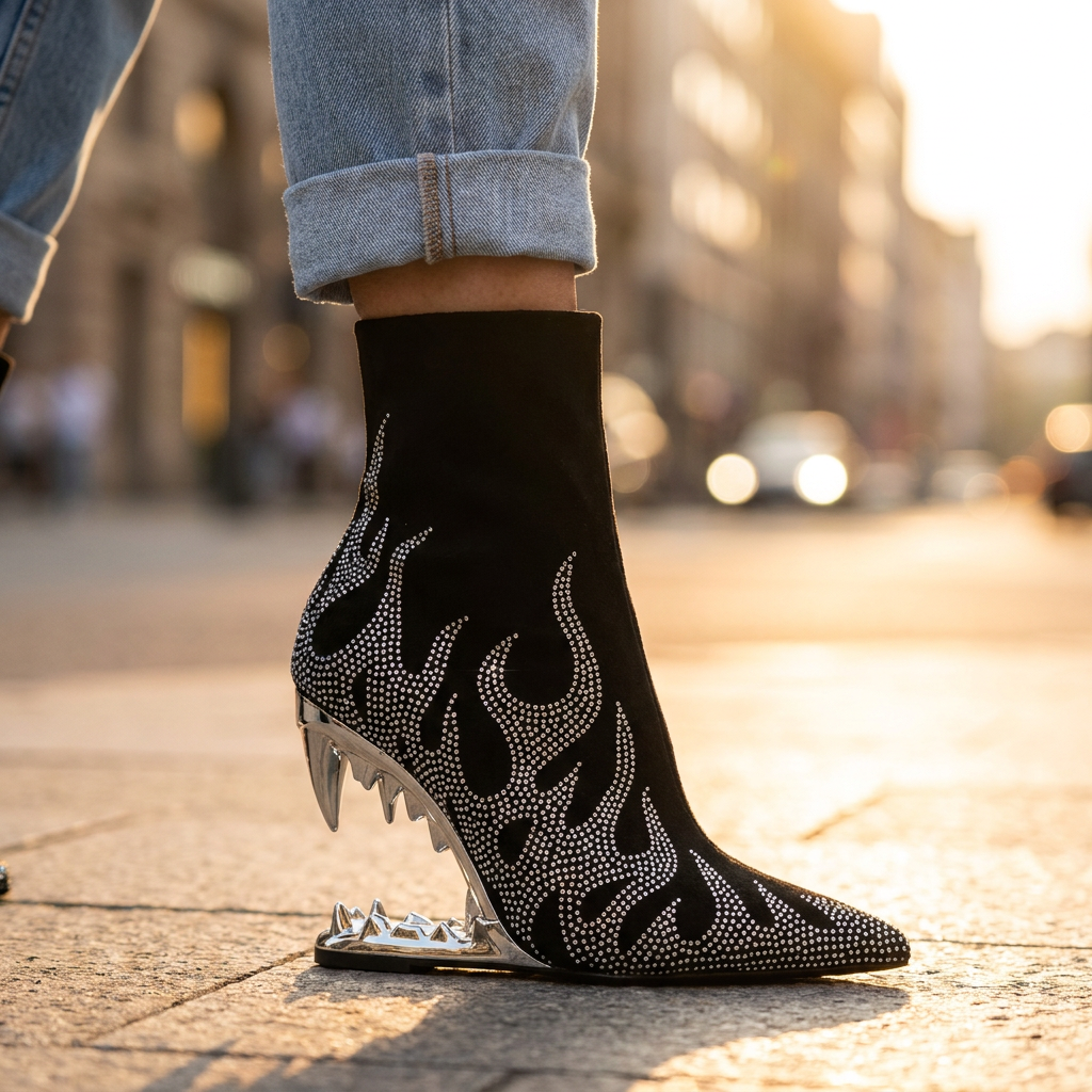 Maren Rhinestone Heel Boots