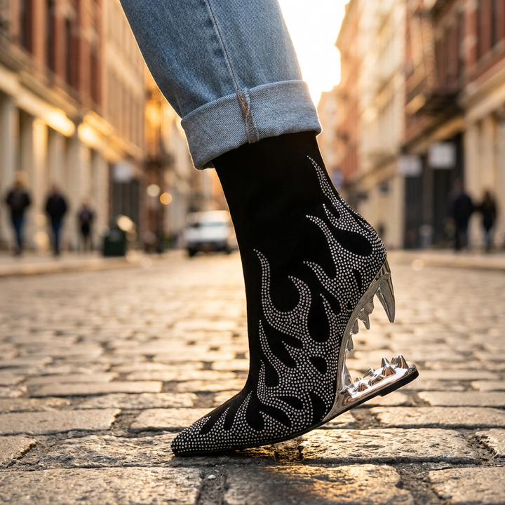 Maren Rhinestone Heel Boots