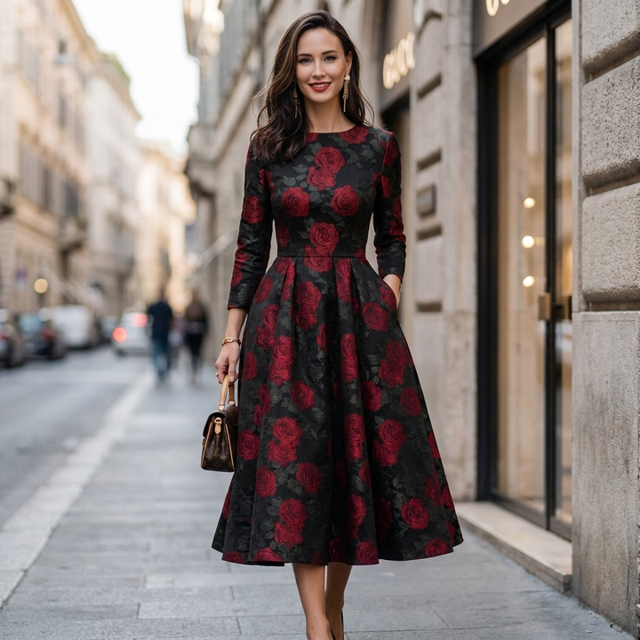 Beatrix Floral A Line Dress