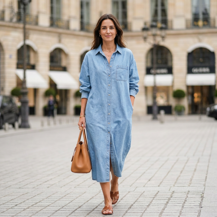 Portia Relaxed Button Dress