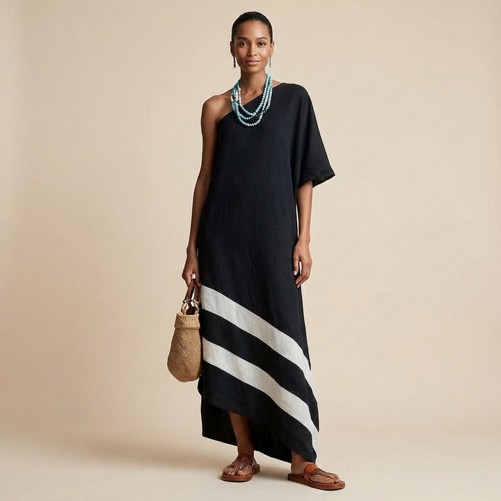 Quinn One Shoulder Maxi Dress - lifestyle photo