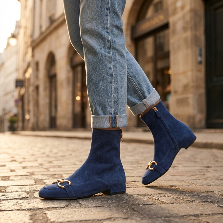 Marina Horsebit Ankle Boot - Blue