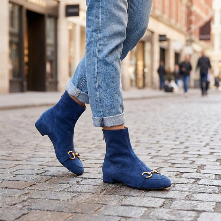 Marina Horsebit Ankle Boot - Blue