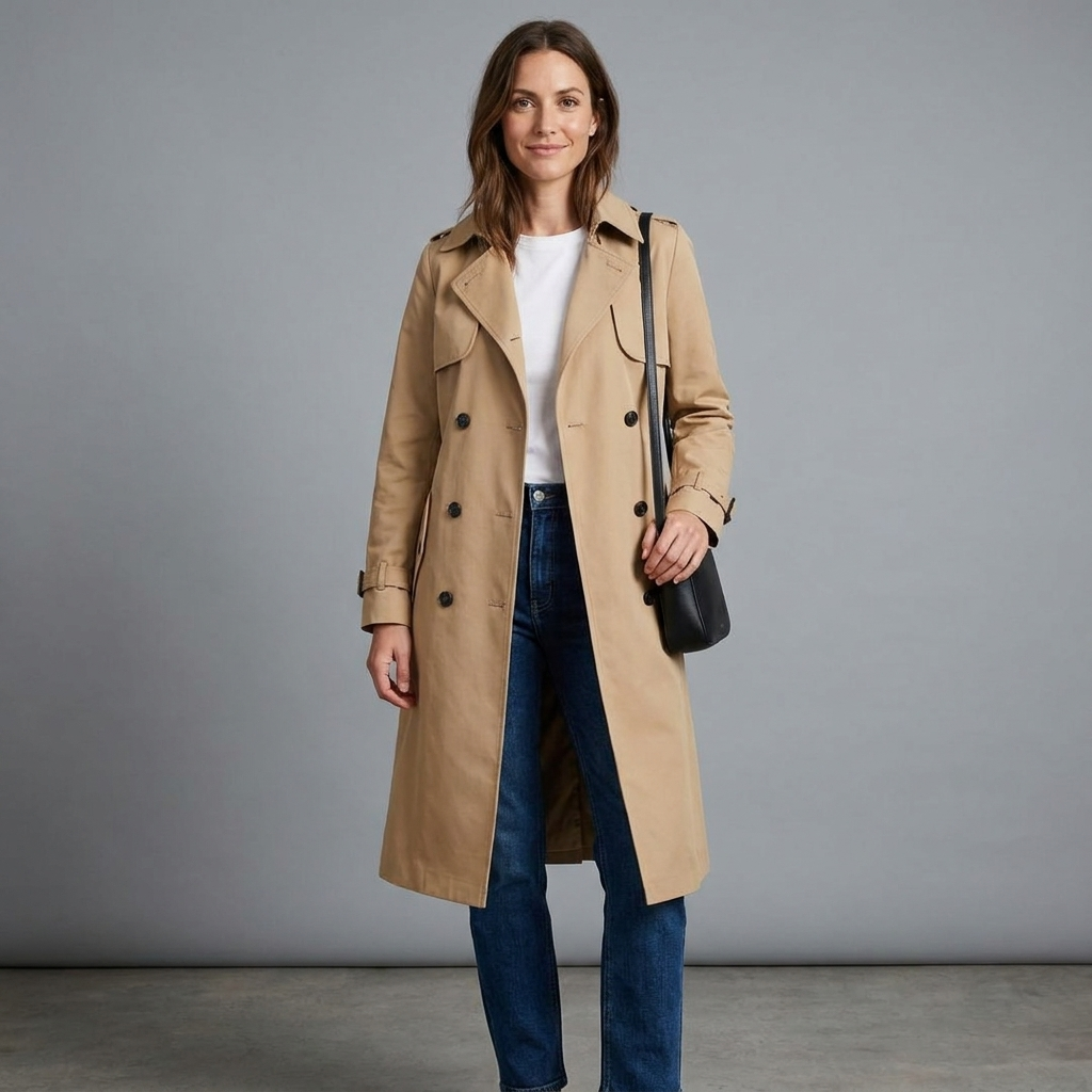 Bella Double Breasted Trench - Khaki