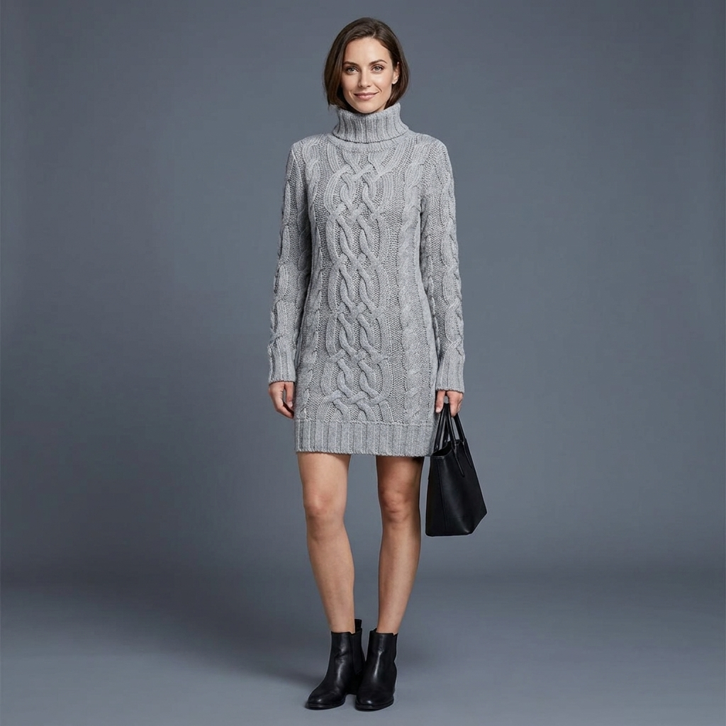 Marlowe Cable Knit Sweater Dress