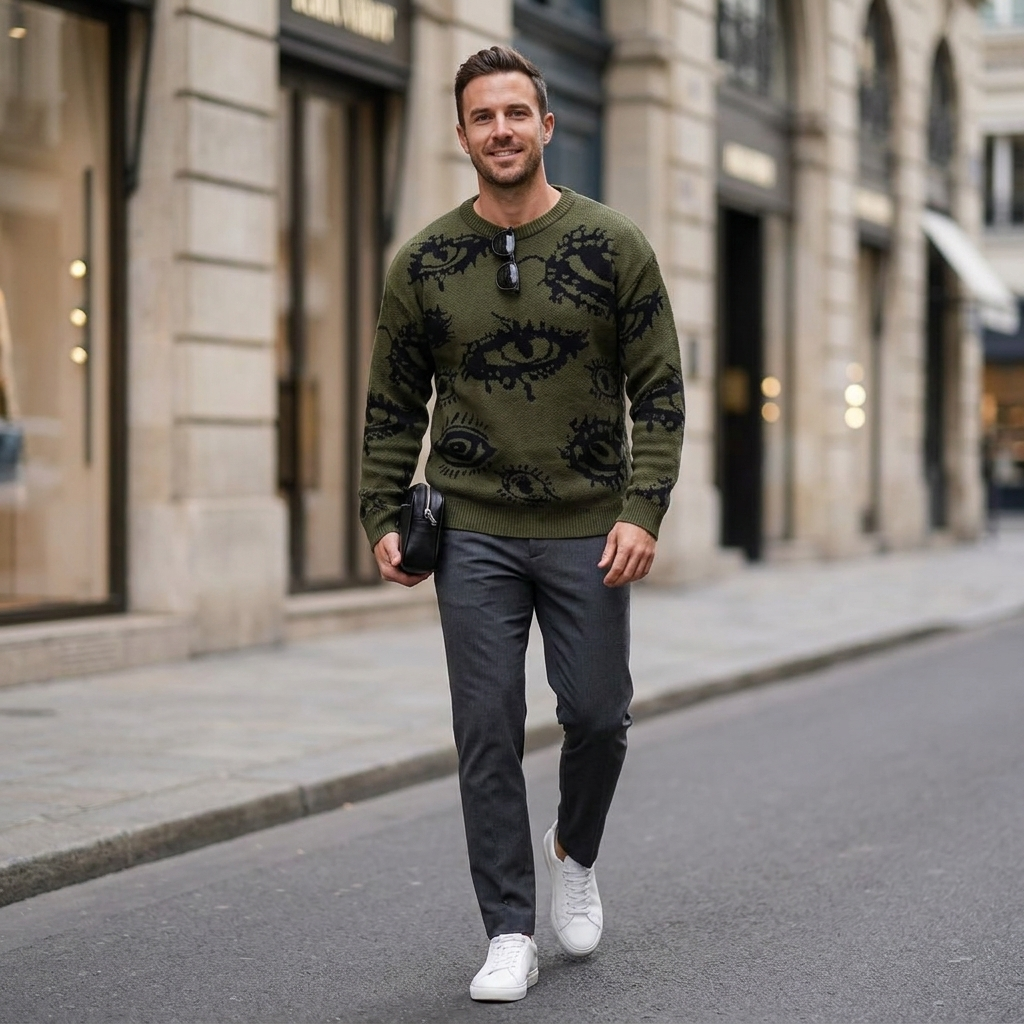 Desmond Jacquard Crew Sweater