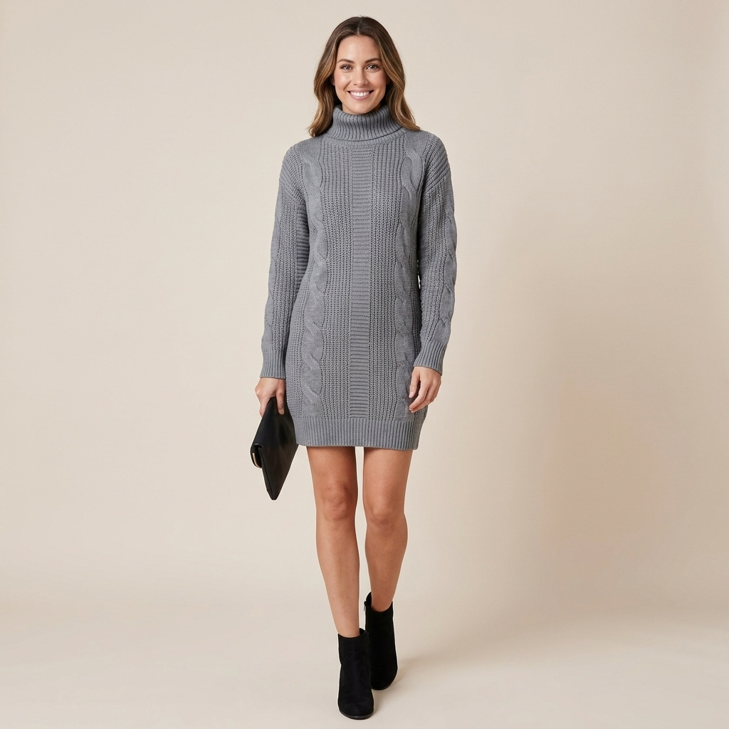 Tatiana Turtleneck Sweater Dress