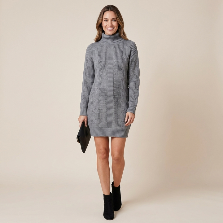Tatiana Turtleneck Sweater Dress