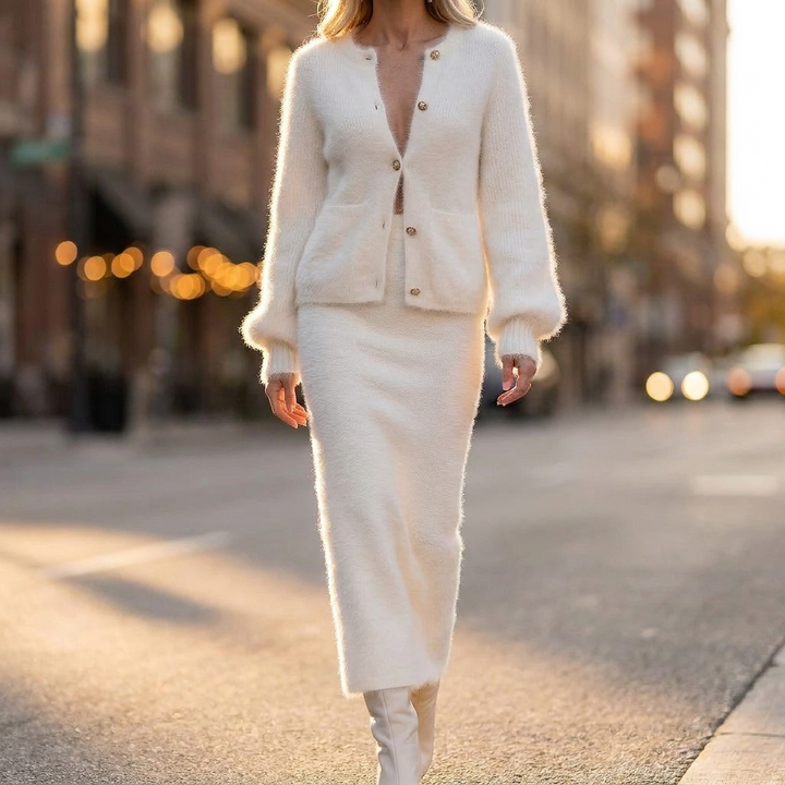 Marielle Button Front Cardigan Set