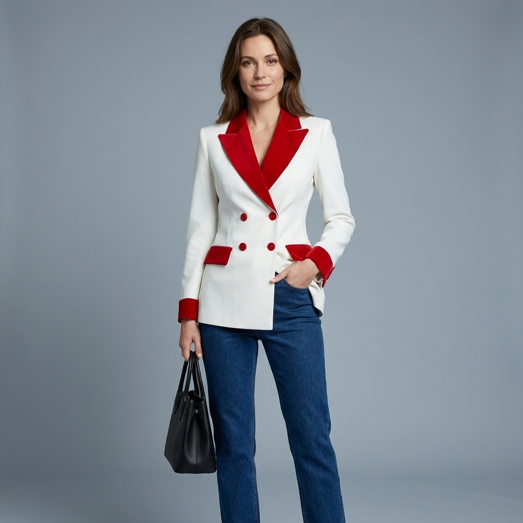 Adalene Contrast Lapel Blazer