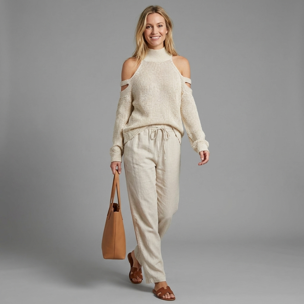 Amelie Cutout Shoulder Sweater Set