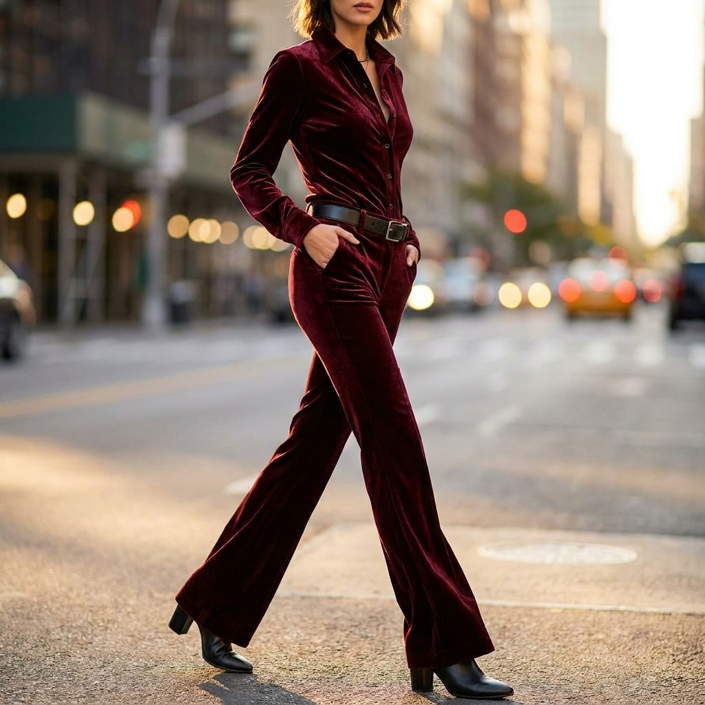 Renata Wide Leg Velvet Set