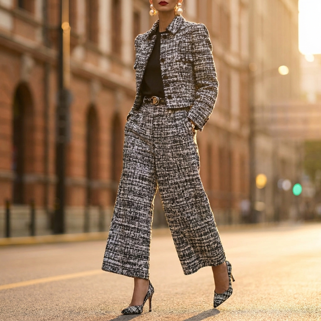 Delphine Notch Lapel Jacket Set